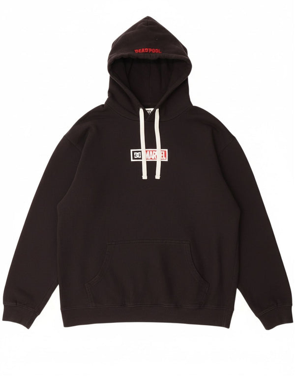 DC Mens Marvel Graphic Hoodie Jumper Large Black Cotton