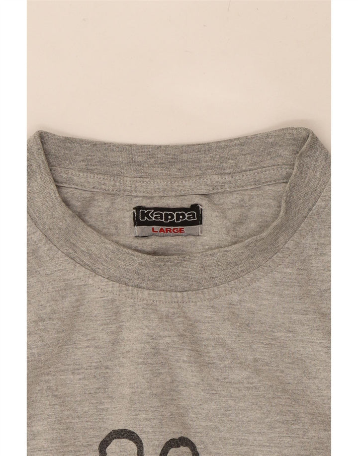 KAPPA Mens Graphic T-Shirt Top Large Grey Cotton Vintage Kappa and Second-Hand Kappa from Messina Hembry 