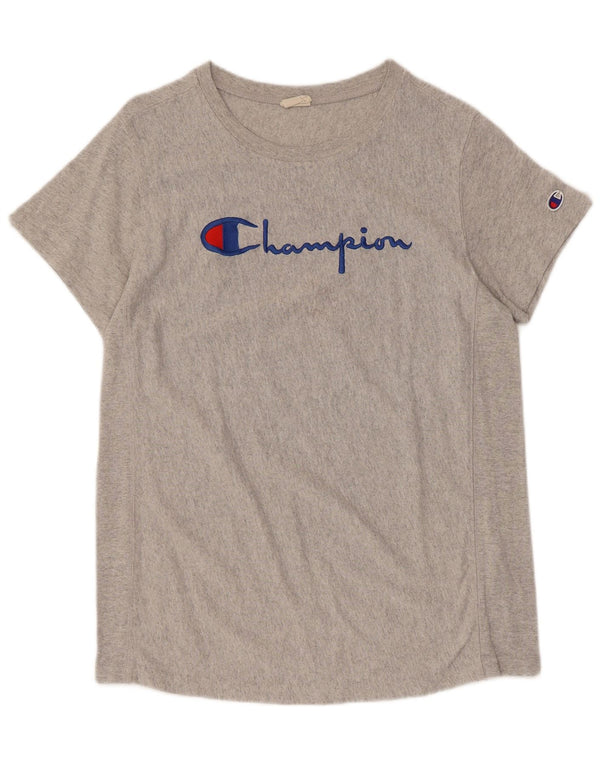 T-shirt grafica da uomo Champion Top grande in cotone grigio