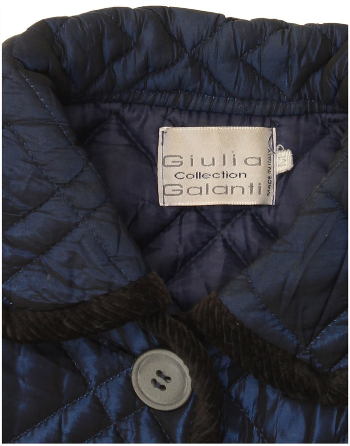 Giacca trapuntata da donna Giulia Galanti UK 12 medio blu navy