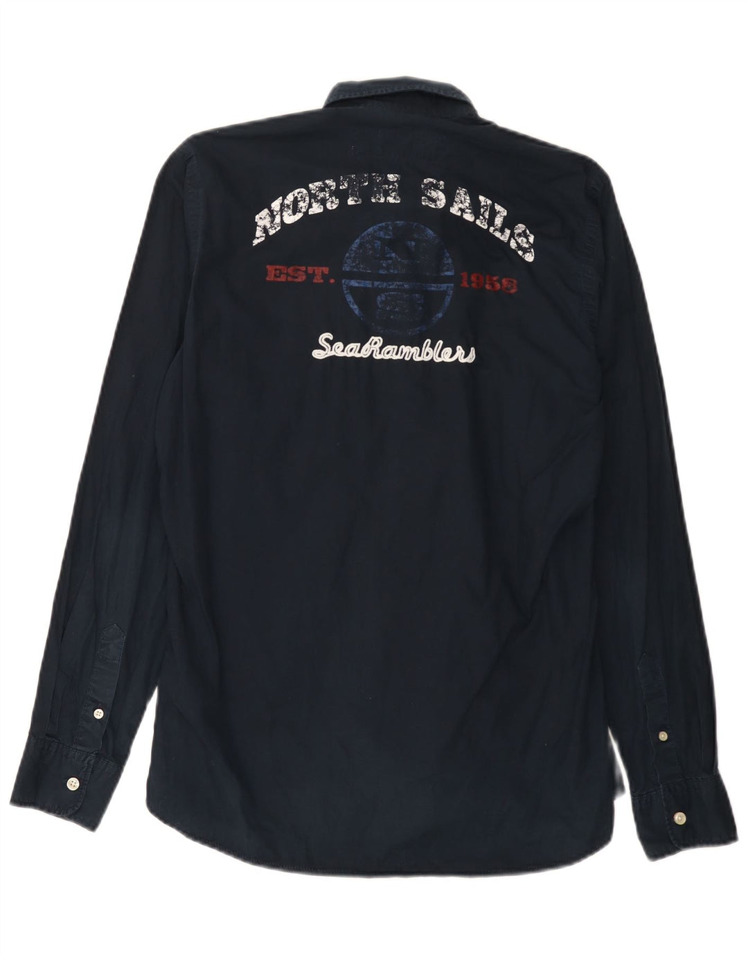 Camicia grafica da uomo North Sails piccola in cotone blu navy