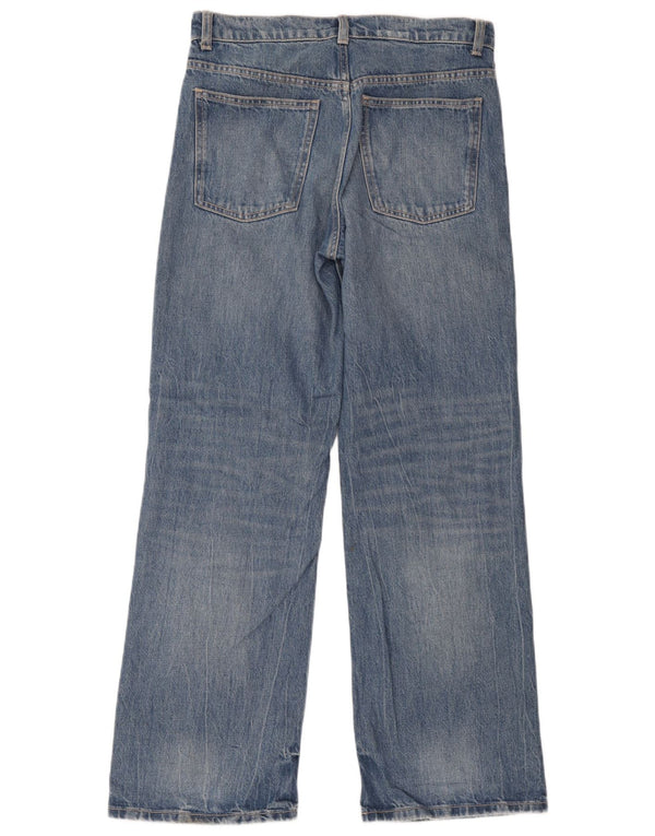 Jeans Zara da donna a gamba larga EU 38 Small W28 L31 Blu maculato