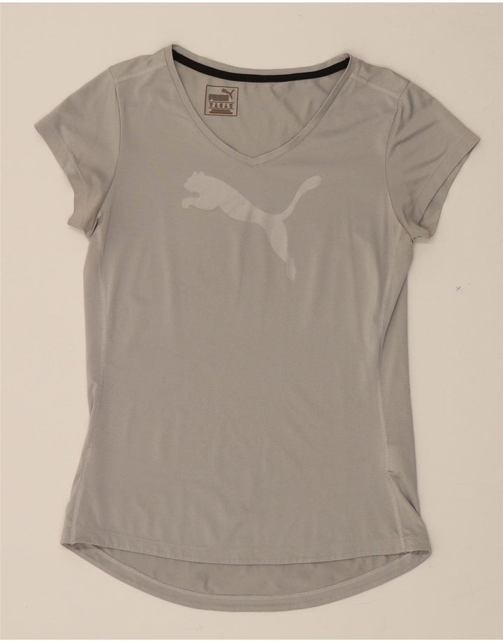 PUMA Womens T-Shirt Top UK 12 Medium Grey Vintage Puma and Second-Hand Puma from Messina Hembry 