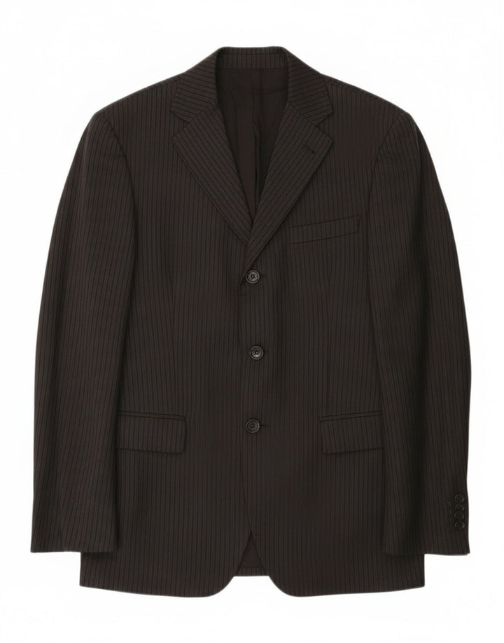 Giacca Blazer 3 Bottoni Uomo Paoloni IT 48 Gessato Medio Nero