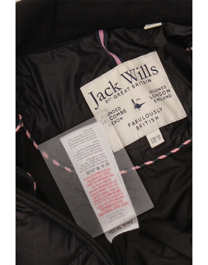 Giacca imbottita da donna Jack Wills UK 10 piccola in poliestere nero