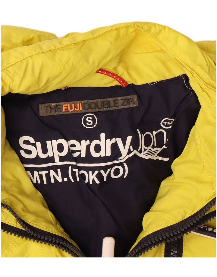 Giacca imbottita con cappuccio da donna Superdry UK 10 Small Giallo Poliestere