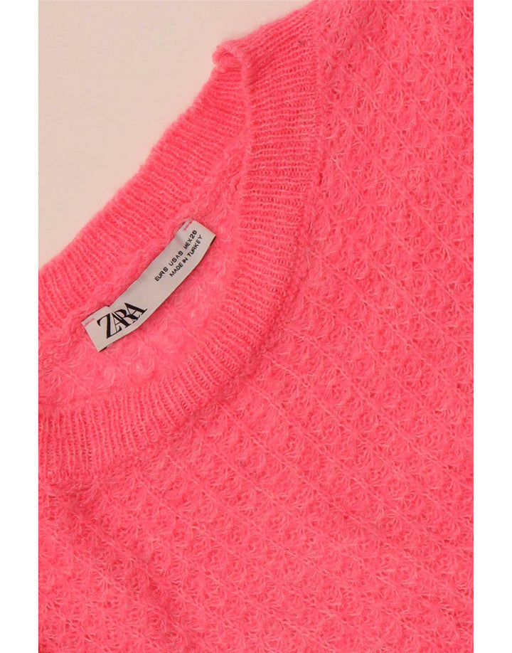 Maglione maglione oversize con scollo a barca da donna Zara UK 10 piccolo rosa