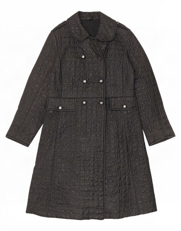 Trench vintage da donna UK 8 piccolo nero