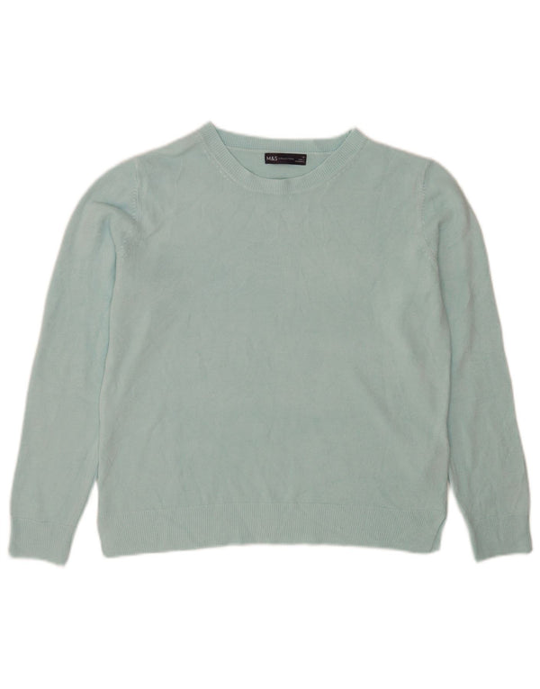 Maglione maglione girocollo da donna Marks & Spencer UK 16 grande turchese
