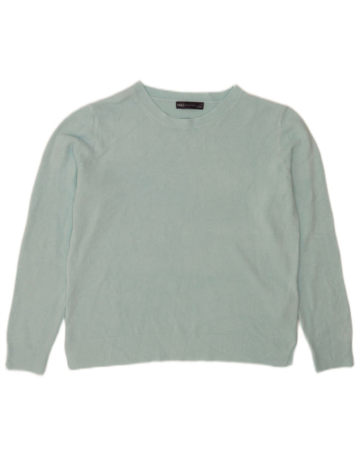 Maglione maglione girocollo da donna Marks & Spencer UK 16 grande turchese