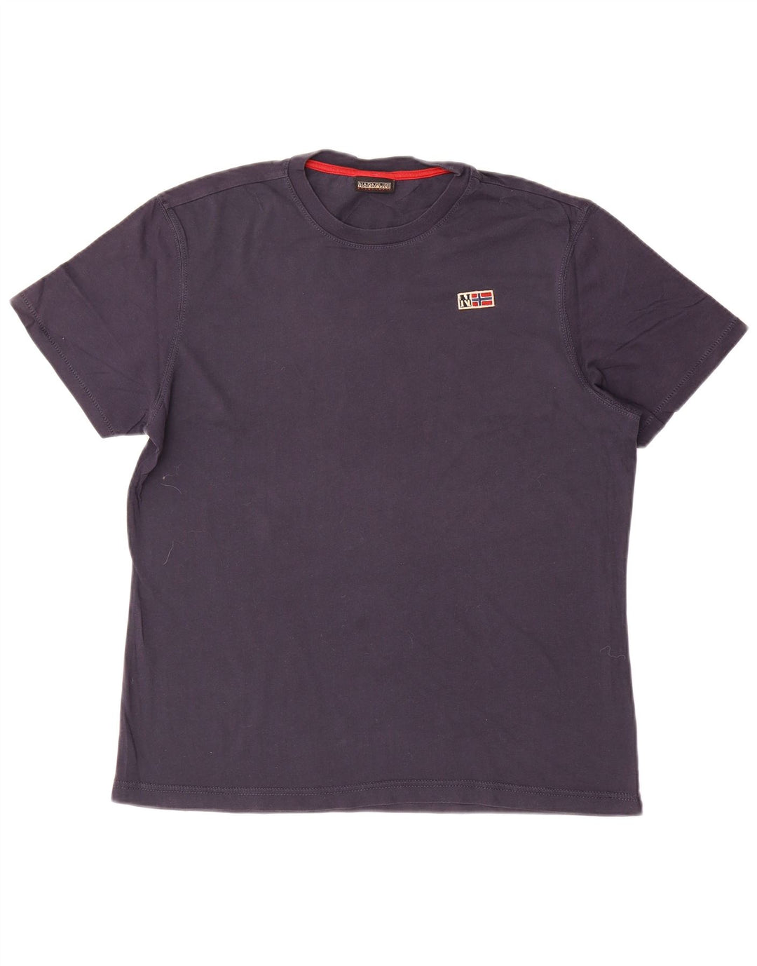 T-shirt grafica geografica da uomo Napapijri Top medio blu navy