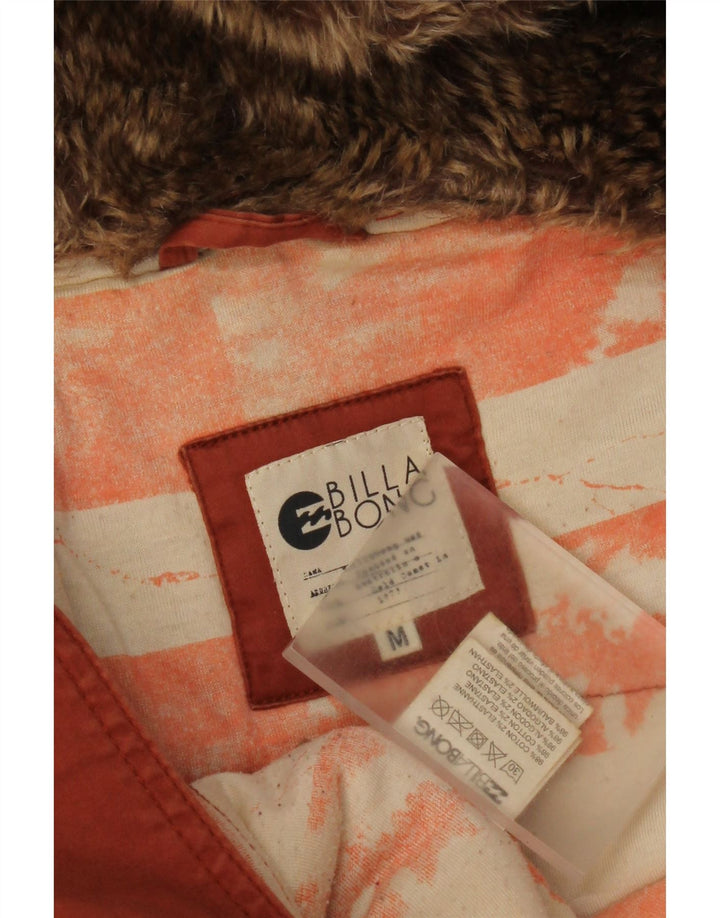 Giacca Parka con cappuccio da donna Billabong UK 14 Cotone arancione medio