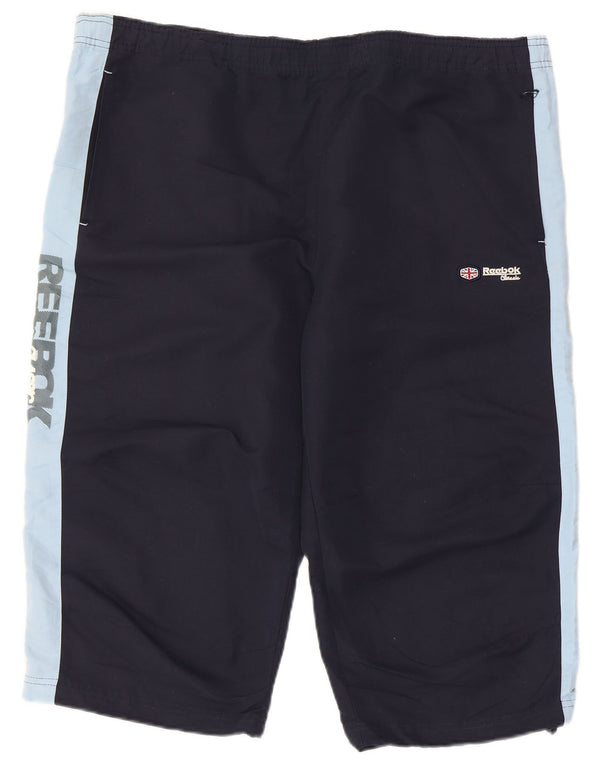 Pantaloncini sportivi Reebok da uomo Graphic Bermuda Large blu navy color block