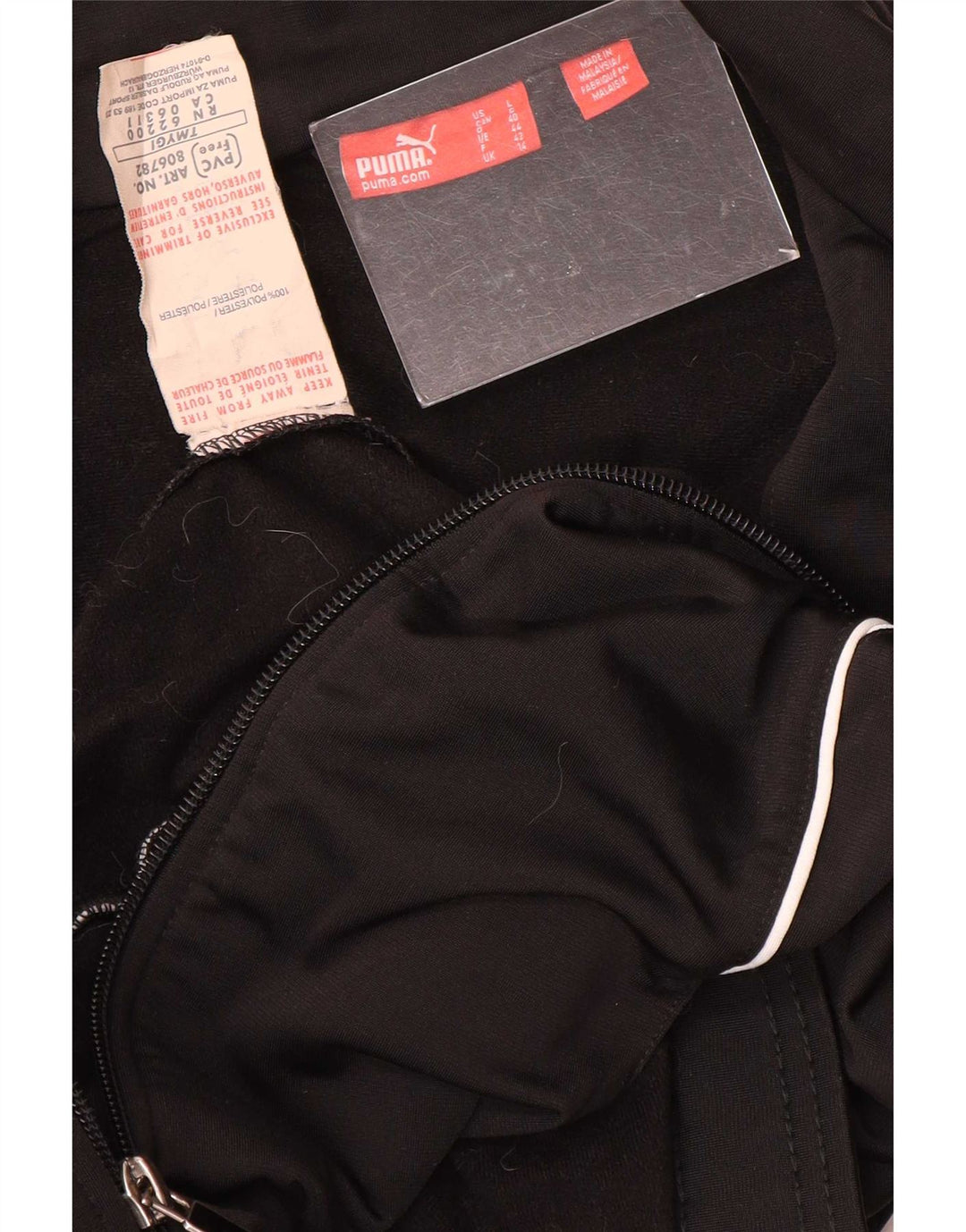 Giacca da tuta da donna Puma UK 14 Large Nero Colourblock Poliestere