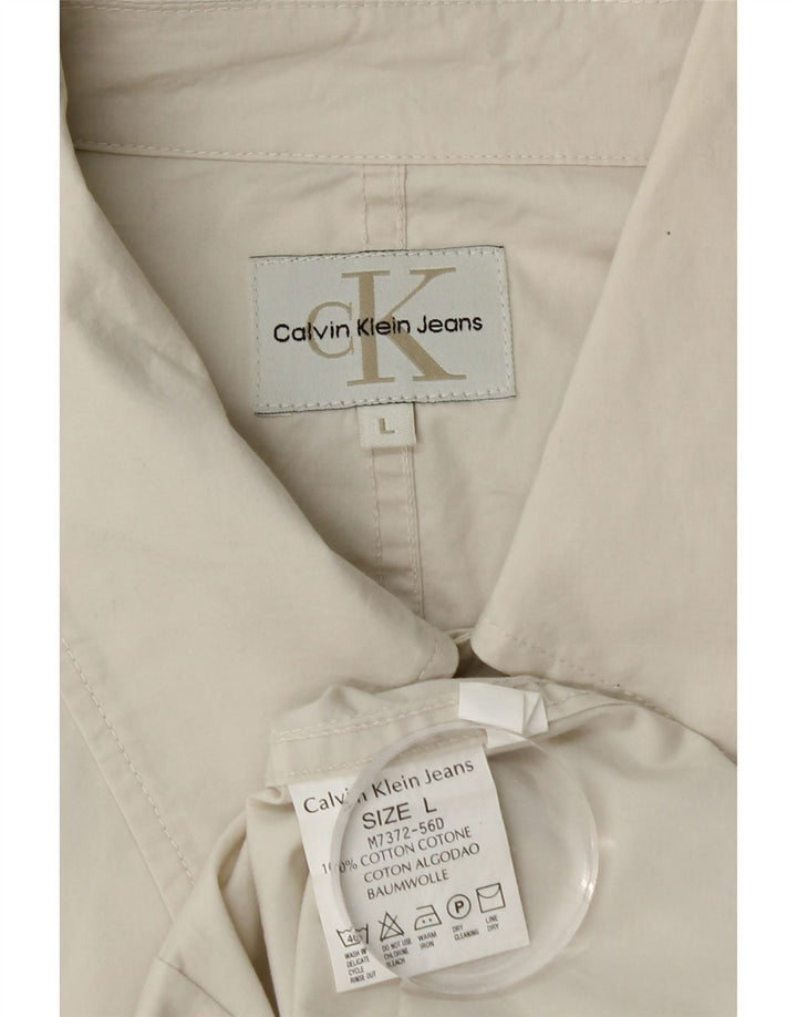 Giubbotto bomber da uomo Calvin Klein Jeans UK 40 grande cotone bianco