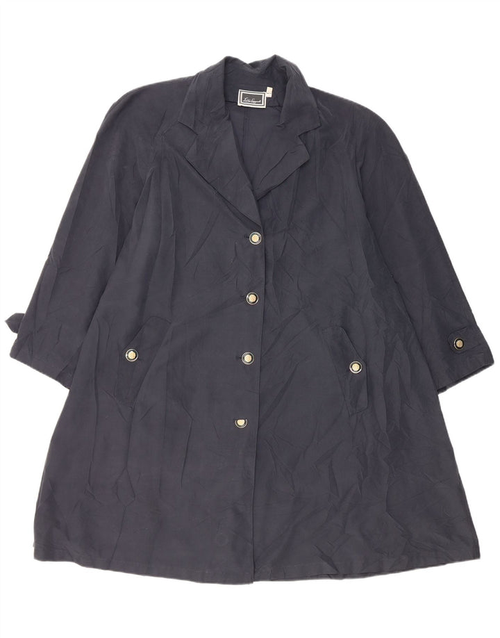 Trench oversize da donna Luisa Spagnoli UK 10 piccolo poliestere blu navy