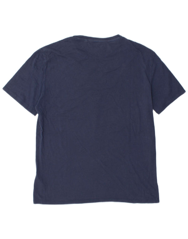 Guess Womens Graphic T-Shirt Top UK 18 XL Navy Blue Cotton