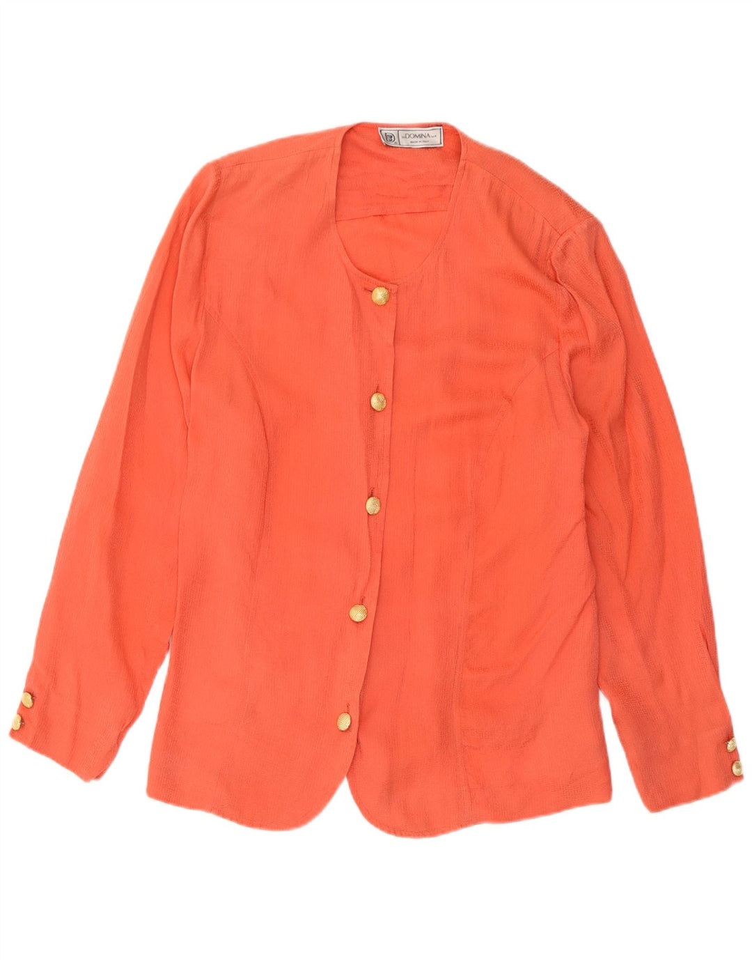 Giacca Blazer a 5 Bottoni da Donna Domina IT 48 XL Seta Arancione