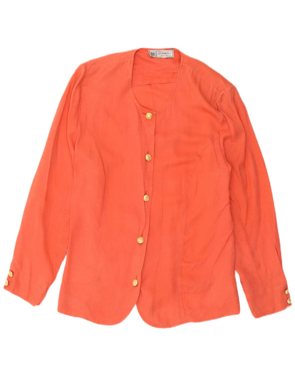 Giacca Blazer a 5 Bottoni da Donna Domina IT 48 XL Seta Arancione