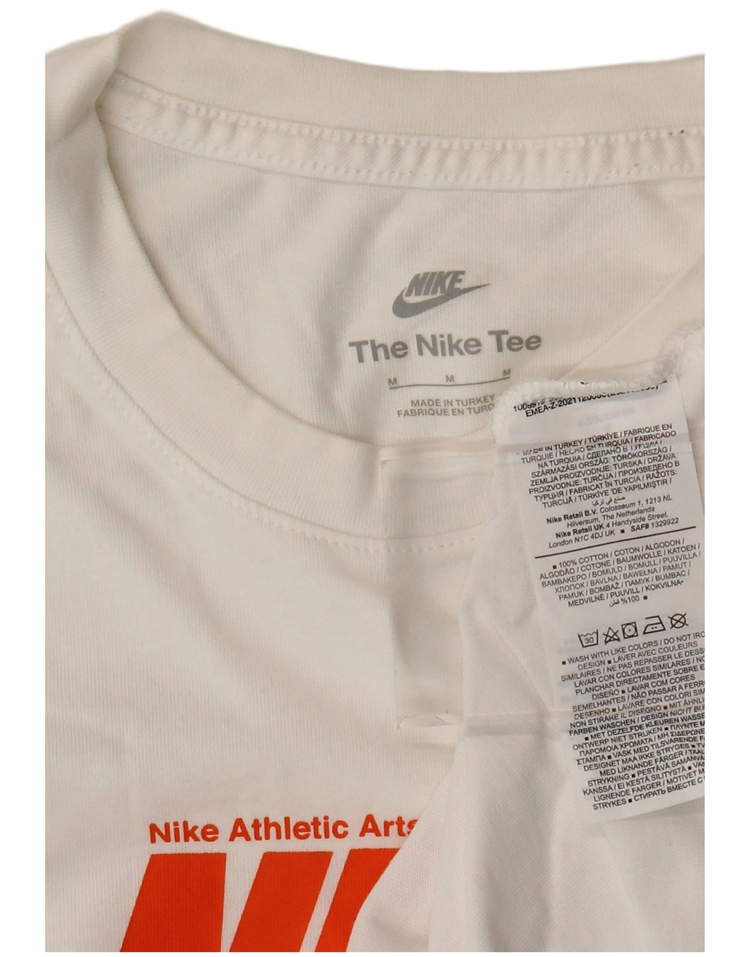 T-shirt grafica da uomo NIKE Top in cotone bianco sporco medio