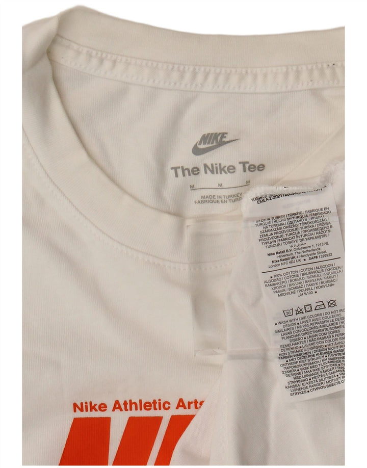 T-shirt grafica da uomo NIKE Top in cotone bianco sporco medio