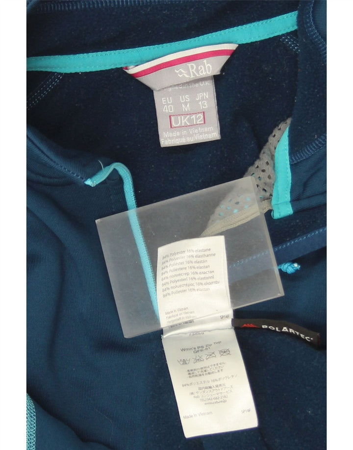 Felpa da donna con collo con zip Rab, maglione, UK 12, poliestere blu medio