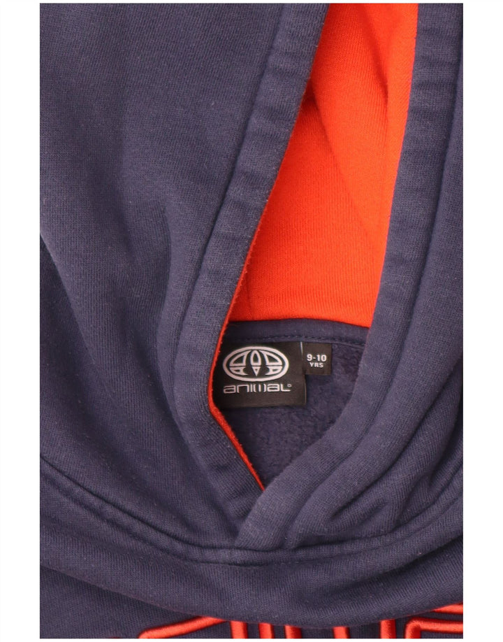 Maglione con cappuccio grafico ANIMAL per ragazzi 9-10 anni in cotone blu navy