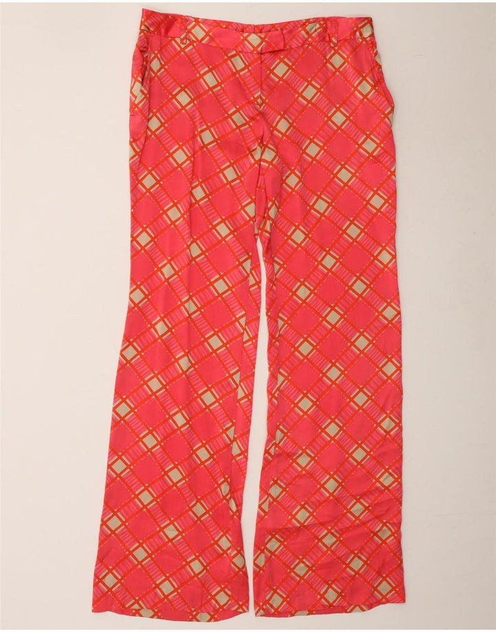 VINTAGE Womens Bootcut Casual Trousers  W32 L33 Red Check Vintage Vintage and Second-Hand Vintage from Messina Hembry 