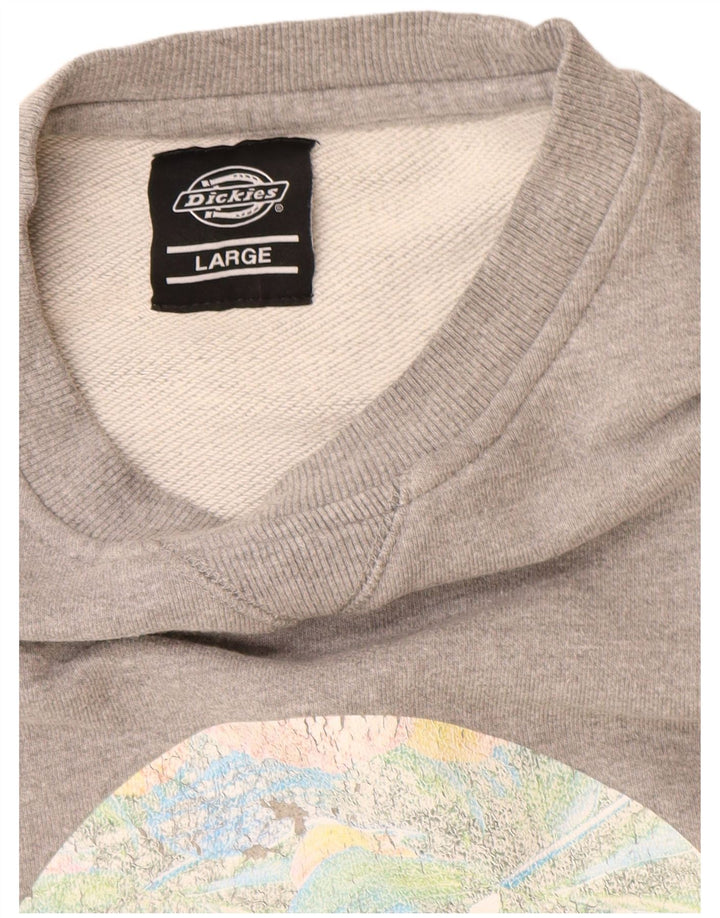 Dickies Felpa grafica da uomo Maglione grande cotone grigio