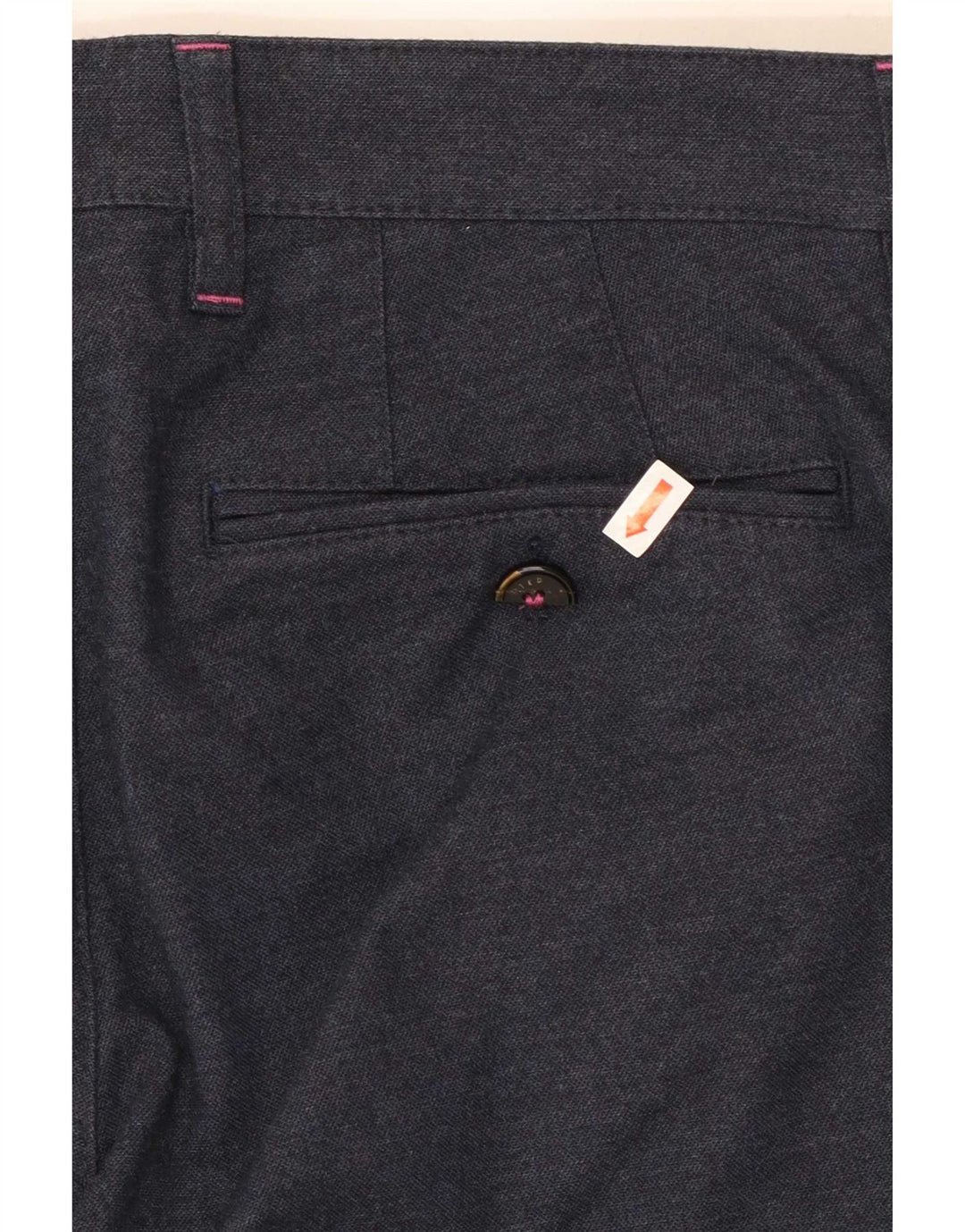 Pantaloni da abito dritti da uomo Ted Baker W32 L30 cotone blu navy