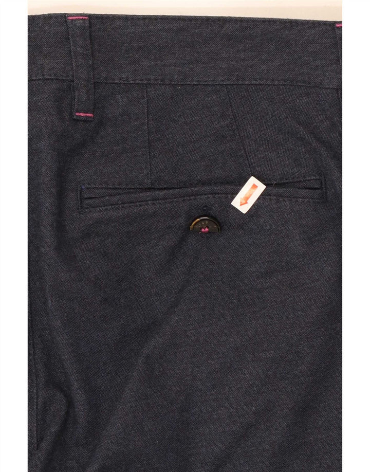 Pantaloni da abito dritti da uomo Ted Baker W32 L30 cotone blu navy