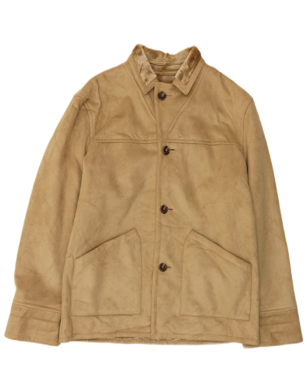 Giacca Sherpa da uomo Zara UK 42 XL Poliestere beige
