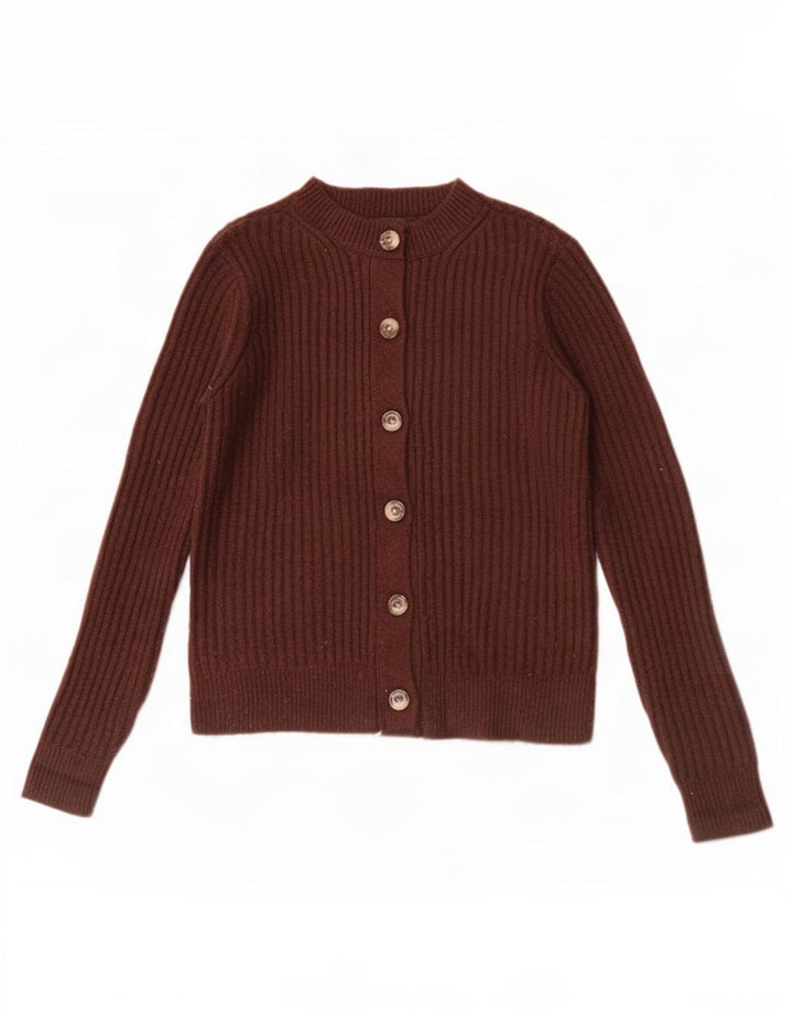 Maglione cardigan da donna Marks & Spencer UK 6 XS poliestere marrone