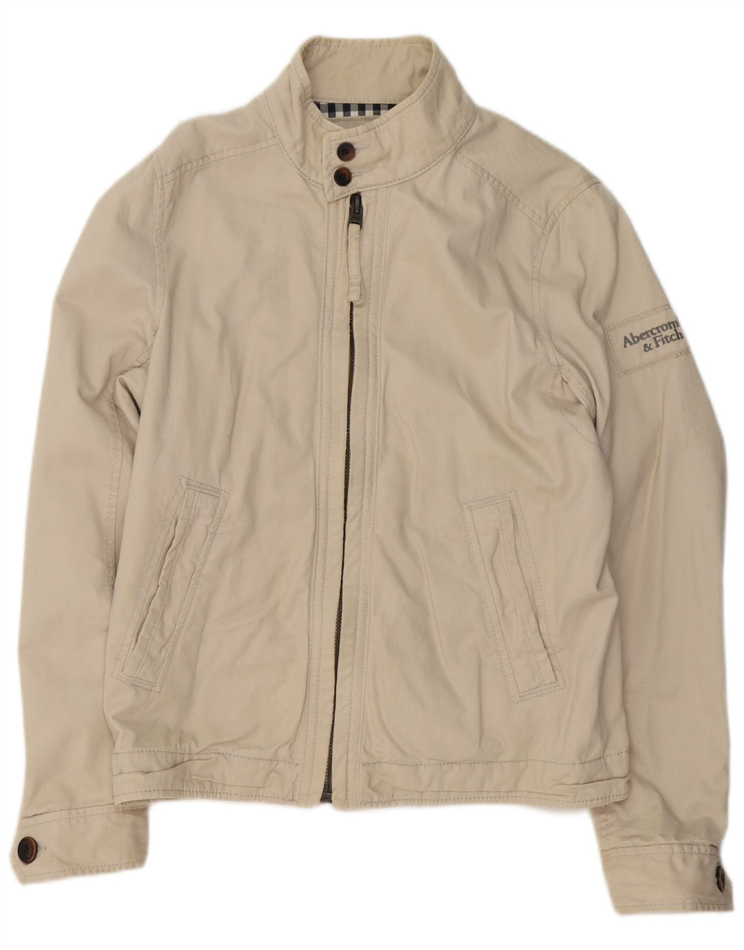 Giubbotto bomber da uomo Abercrombie & Fitch UK 40 grande in cotone beige