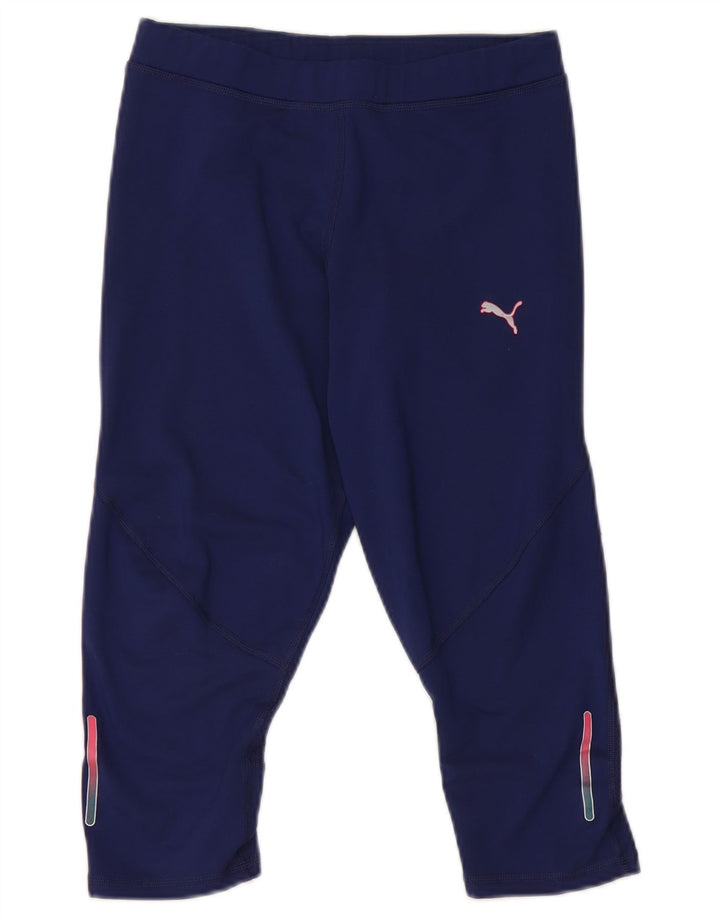 Leggings Capri da donna Puma UK 10 Small poliestere blu navy