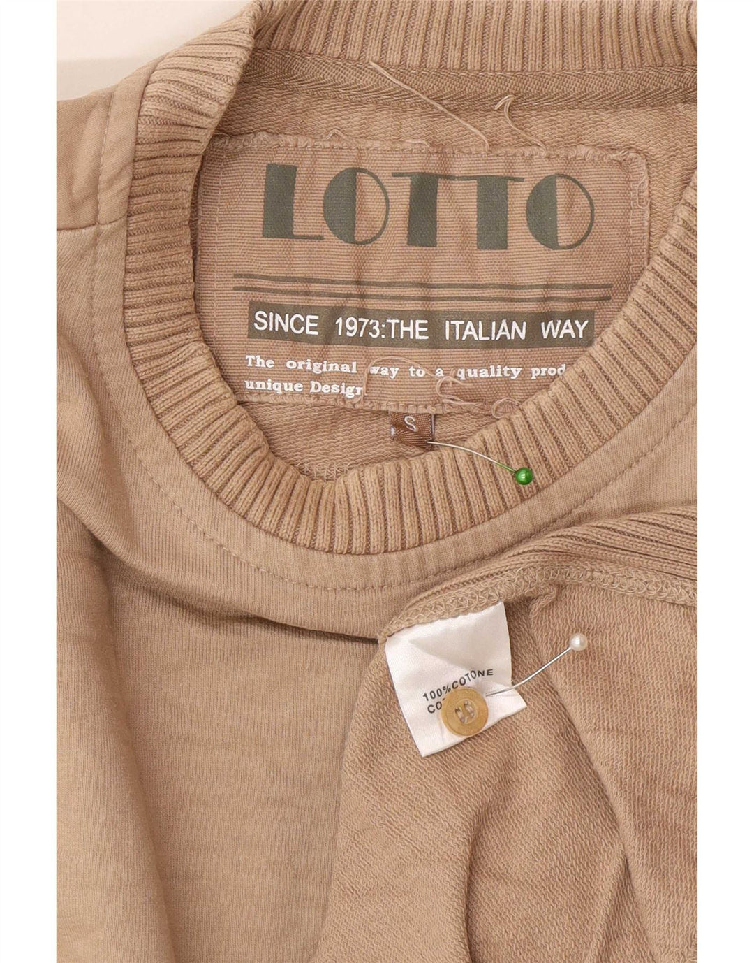 Lotto Top da uomo a manica lunga piccolo in cotone marrone