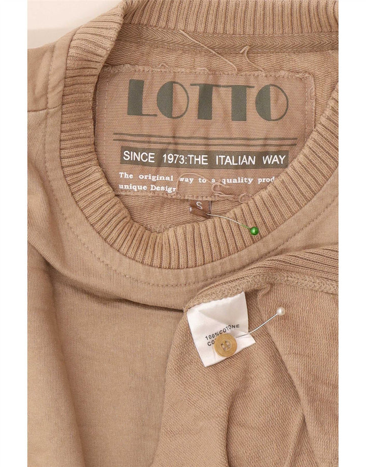 Lotto Top da uomo a manica lunga piccolo in cotone marrone