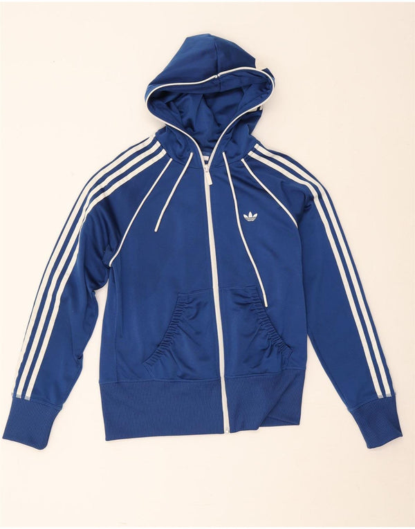 Felpa con cappuccio e zip da donna Adidas EU 40 Sport in poliestere blu medio