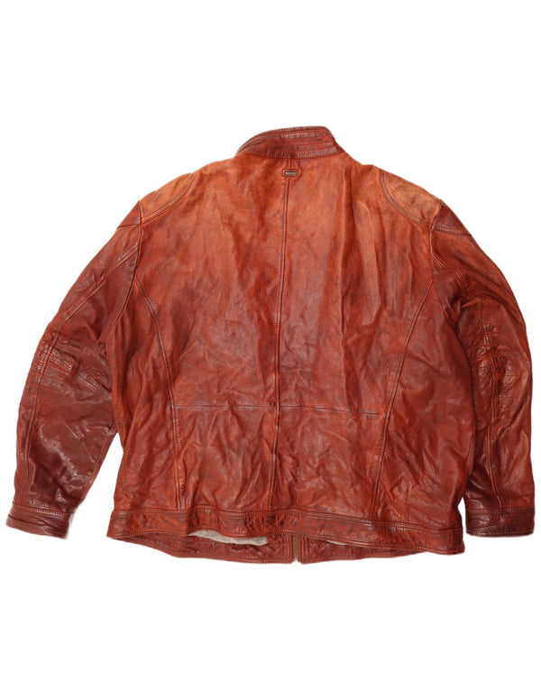 ENGBERS Giacca in pelle da uomo UK 46 3XL Borgogna