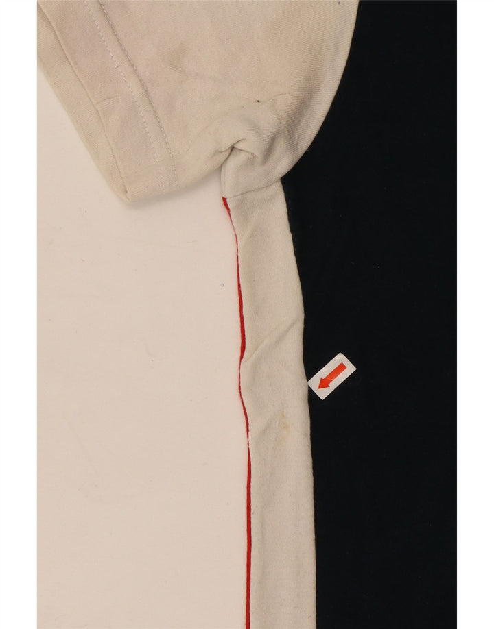 T-shirt grafica da donna CHAMPION Top UK 18 XL Cotone color block blu navy