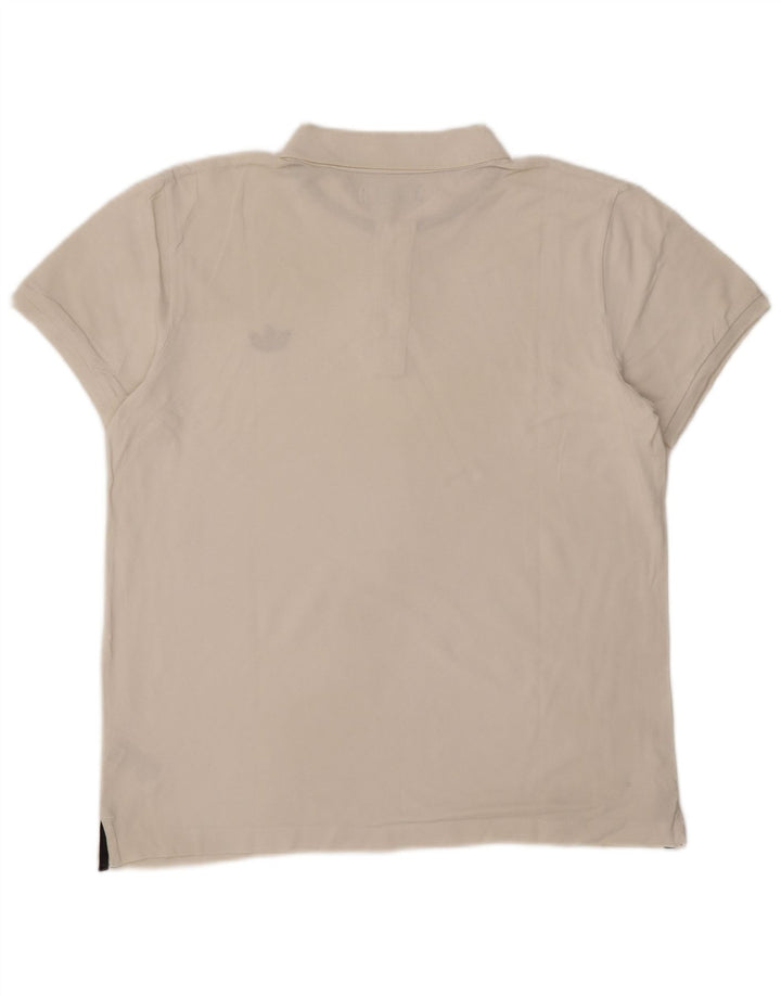 Polo Adidas da uomo grande in cotone bianco