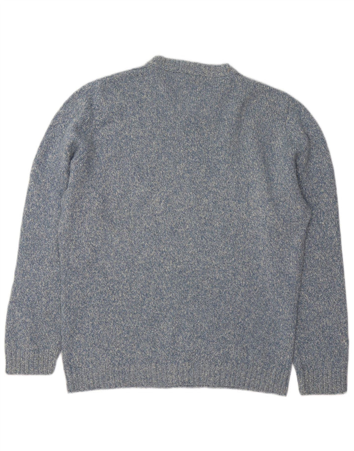 Maglione girocollo da uomo Gran Sasso IT 48 Cashmere screziato blu medio