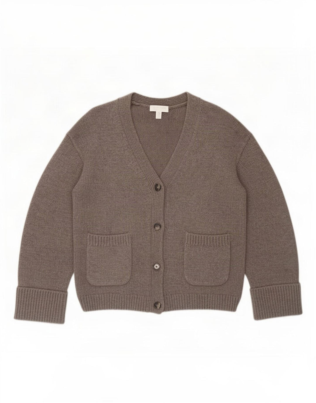Maglione cardigan da donna White Label UK 12 Lana merino grigio medio