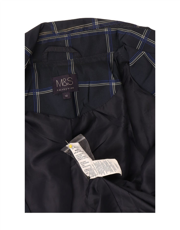 Trench da donna Marks & Spencer UK 12 Poliestere medio a quadri blu navy