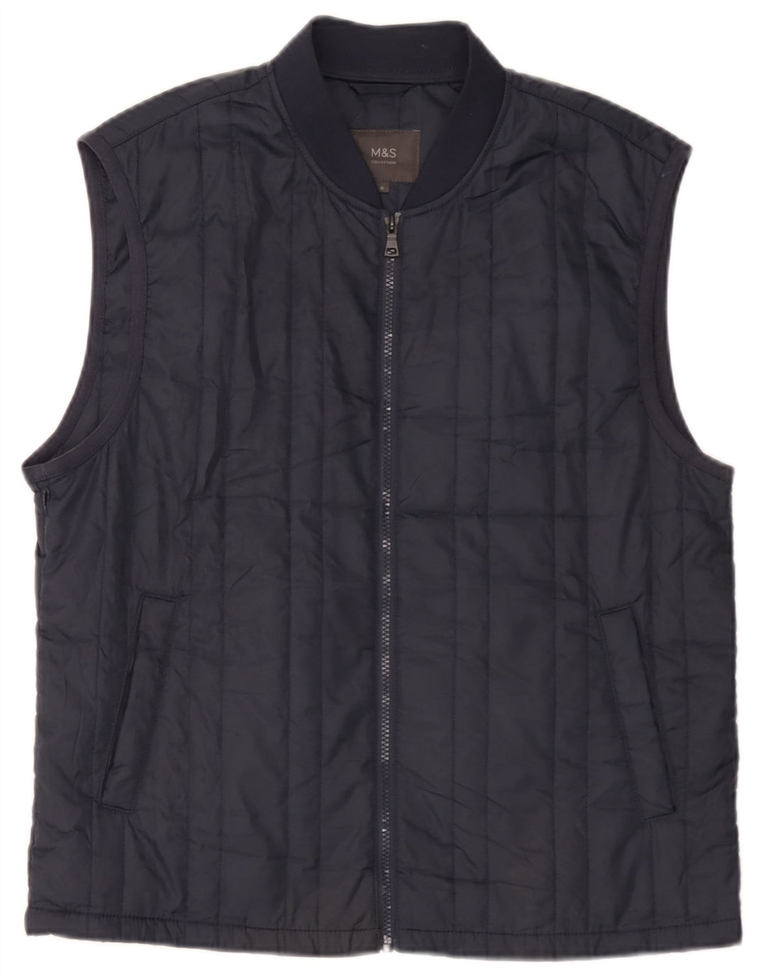 Gilet foderato da uomo Marks & Spencer UK 38 medio blu navy poliestere