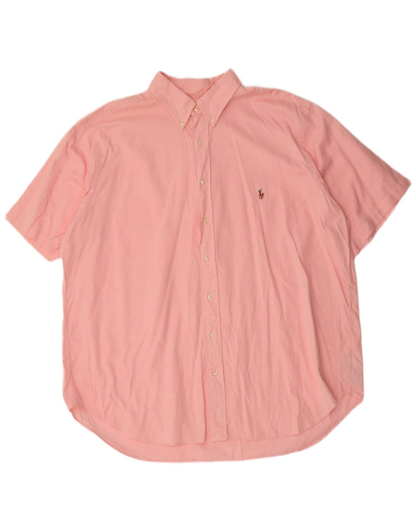 Polo Ralph Lauren Camicia da uomo a maniche corte con vestibilità classica XL in cotone rosa