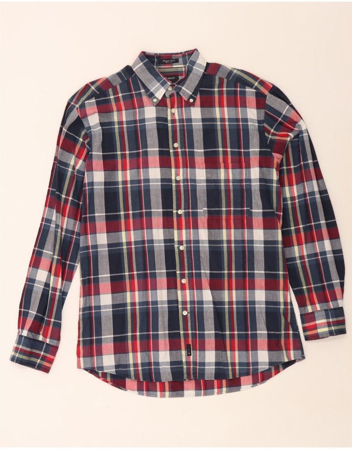 Gant Camicia da uomo dalla vestibilità regolare, grande motivo a quadri blu navy