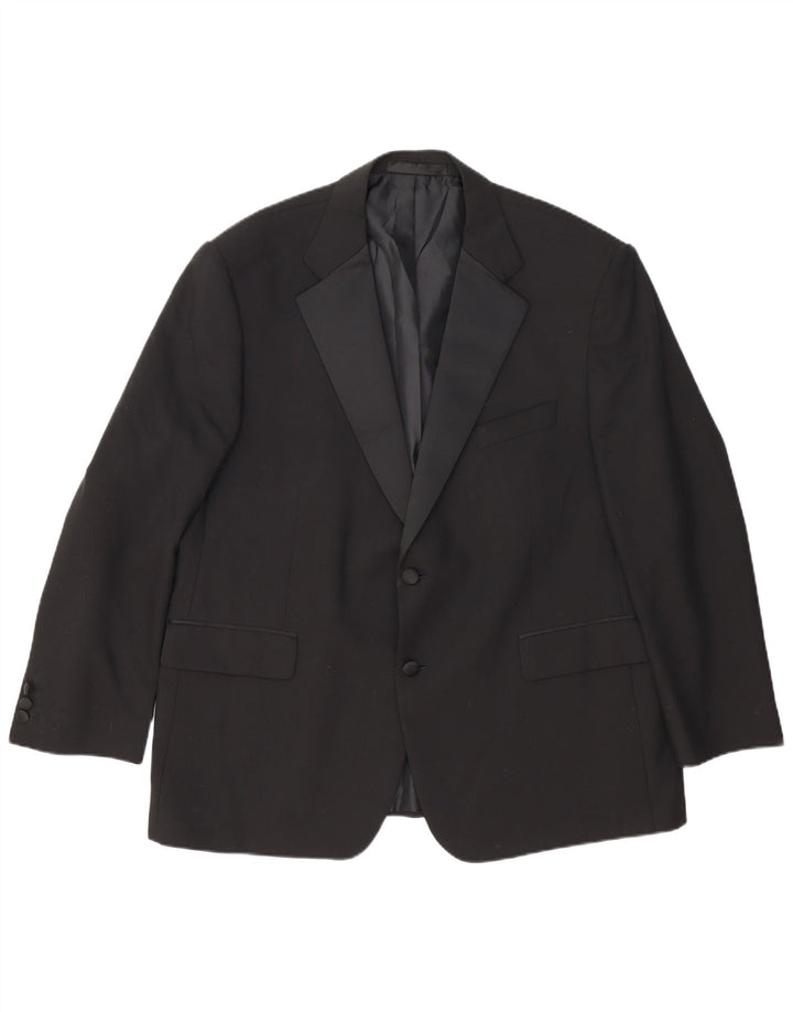 Giacca blazer a 2 bottoni da uomo Marks & Spencer UK 46 XL lana nera