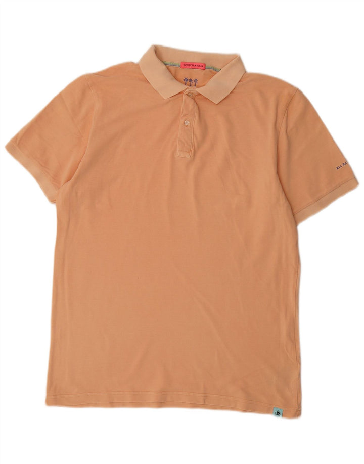 Polo da uomo Scotch & Soda grande in cotone arancione