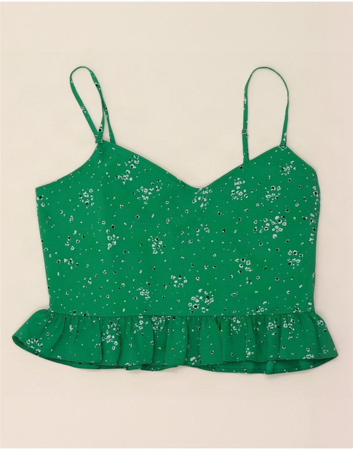 Topshop Canottiera da donna UK 12 Poliestere floreale verde medio